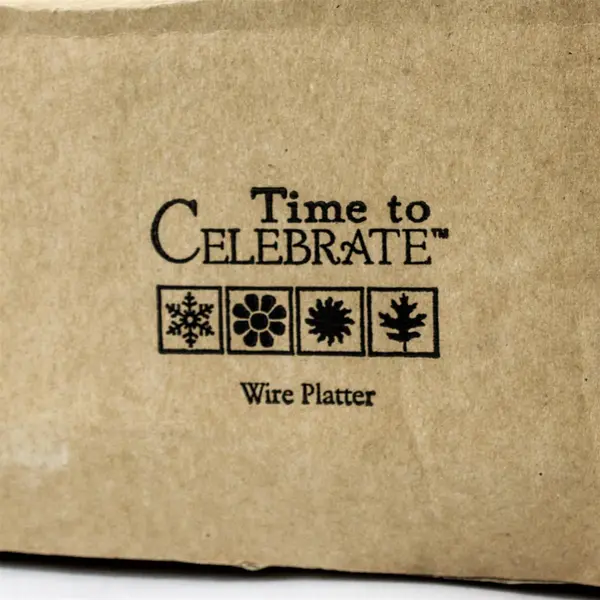Time to Celebrate Wire Platter 21.25 in x 10.75 in Serving Tray Centerpiece New