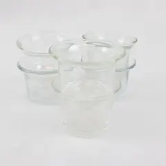Set of 6 Clear Glass Tealight Candle Holders Votives - Wedding/Home
