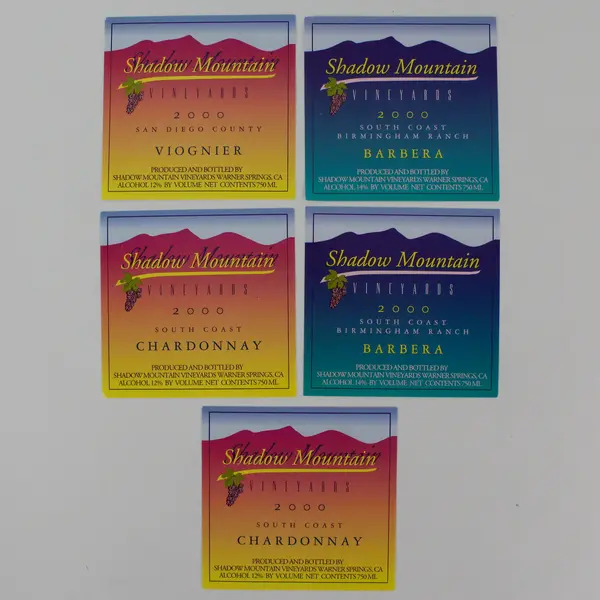 Lot Of 24 Southern California Fine Wine Labels 1997-2003 Unused