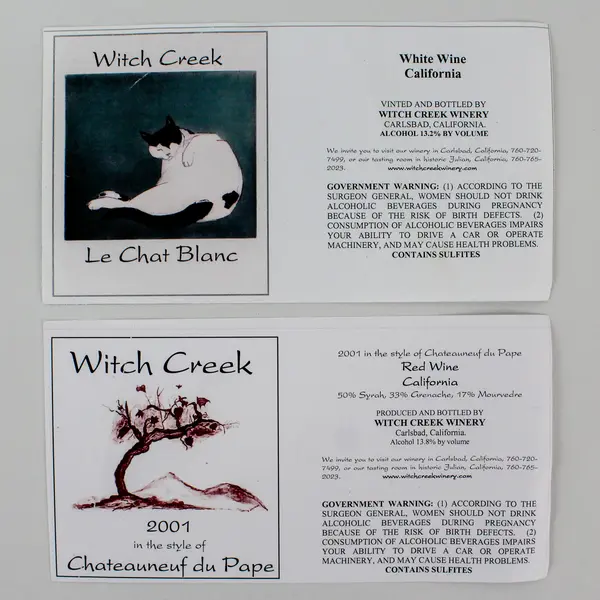 Lot Of 24 Southern California Fine Wine Labels 1997-2003 Unused