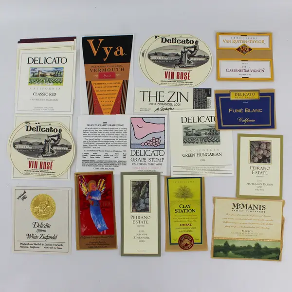 Lot Of 31 San Joaquin Valley California Wine Labels 1994-2003 Unused