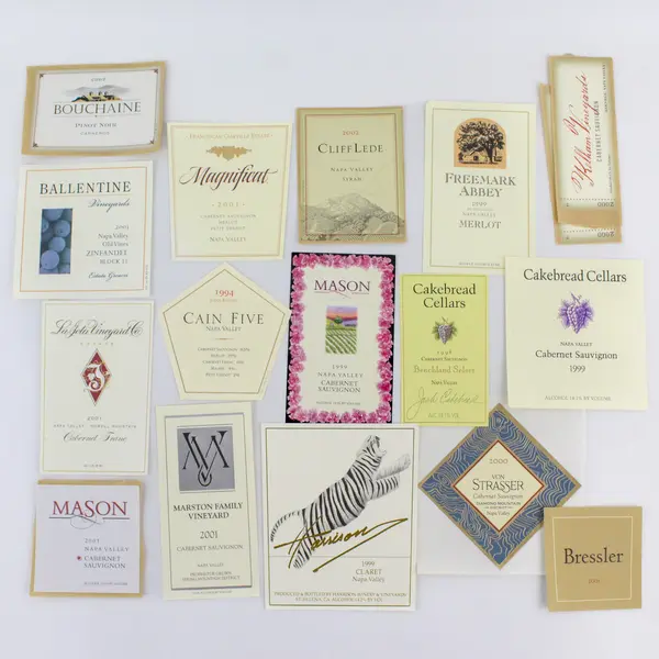 Lot Of 38 Napa Valley California Fine Wine Labels 1997-2003 Unused