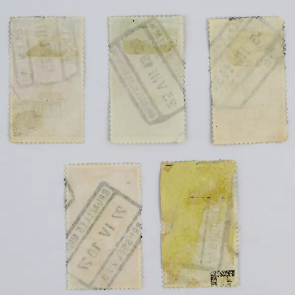 Lot Of 5 Belgium Railroad 0.10/0.20/0.40/0.60/0.80c Stamps 1920s 1930s