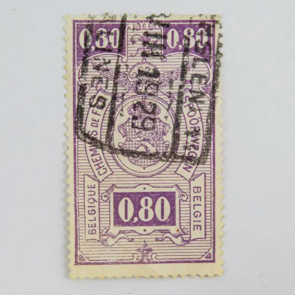 Lot Of 5 Belgium Railroad 0.10/0.20/0.40/0.60/0.80c Stamps 1920s 1930s