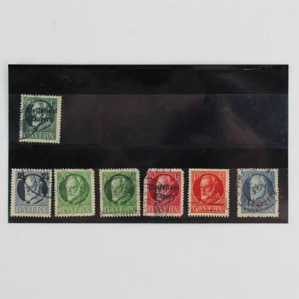 Lot Of 7 Germany Bavaria King Ludwig III Stamps 1914 Used