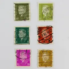 Lot Of 6 Germany Friedrich Ebert Stamps Used Hinged circa 1930