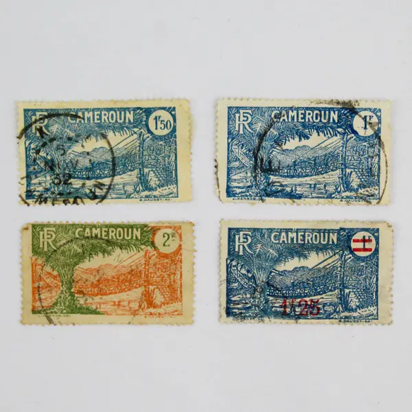 Lot Of 4 French Cameroon Liana Bridge Stamps Used 1920s