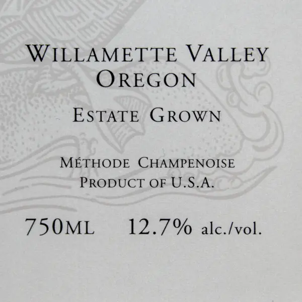 1996 Duck Pond Cellars Sparkling Pinot Gris Wine Label Willamette Valley Oregon