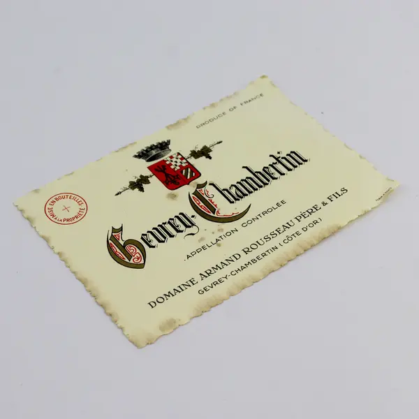 Vintage French Domaine Armand Rousseau Gevrey-Chambertin Wine Label