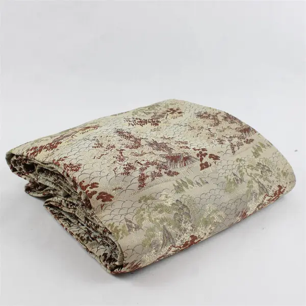 Asian Inspired Embroidered Beige Long Table Runner 12" x 160"