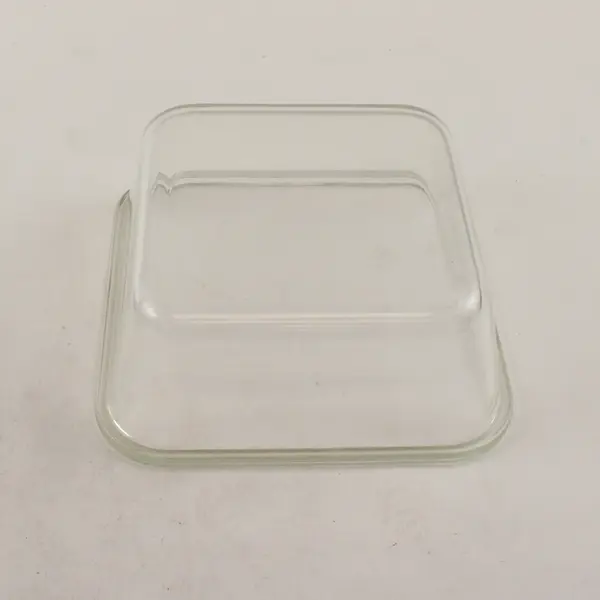Square Reusable Clear Glass Food Storage Container 6" x 6" x 3"