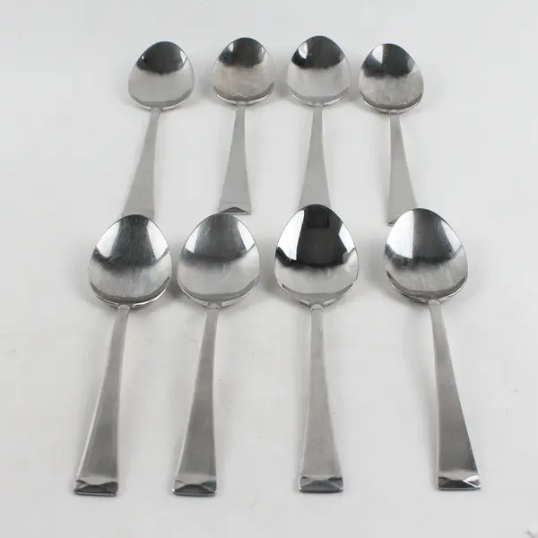 Lot Of 8 Cuisinart Flatware CUI28 (Stainless) Pattern Oval Soup Spoons 7.25" 