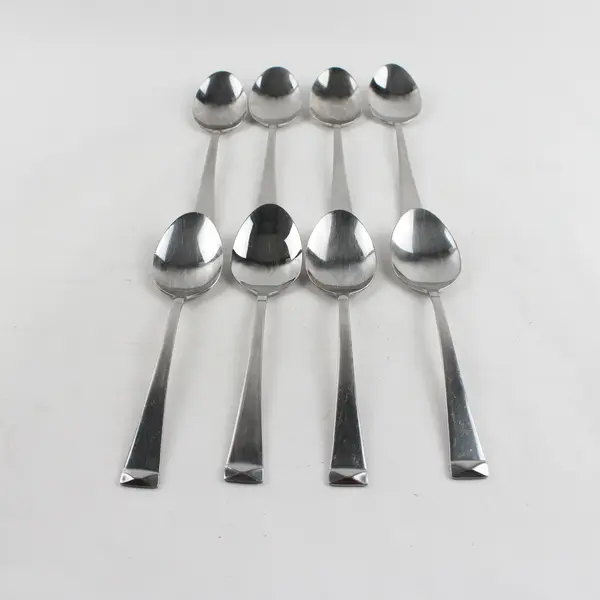 Lot Of 8 Cuisinart Flatware CUI28 (Stainless) Pattern Oval Soup Spoons 7.25" 
