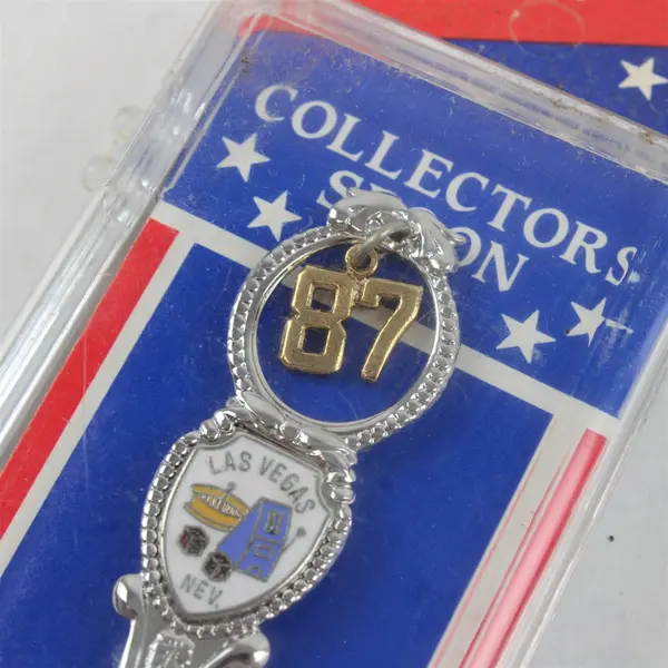 Vintage Lot of 2 Nevada Las Vegas Souvenir Spoon  Enamel Charms Collectible