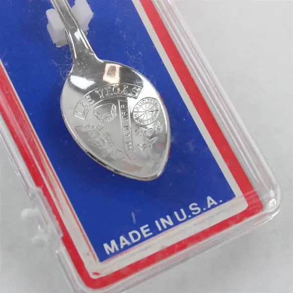 Vintage Lot of 2 Nevada Las Vegas Souvenir Spoon  Enamel Charms Collectible