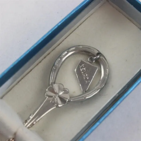 Vintage Lot of 2 Nevada Las Vegas Souvenir Spoon  Enamel Charms Collectible