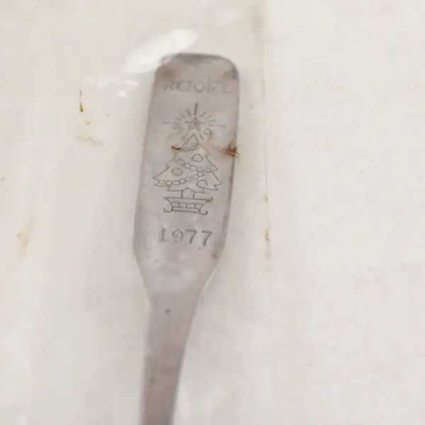 Vintage 1977 Rejoice Christmas Tree Souvenir Spoon 4.5" Collectible