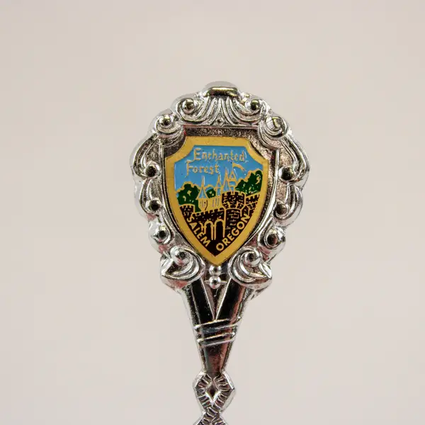 Lot of 2 Collectible Souvenir Spoons Enchanted Forest & Sea Lion Caves Oregon