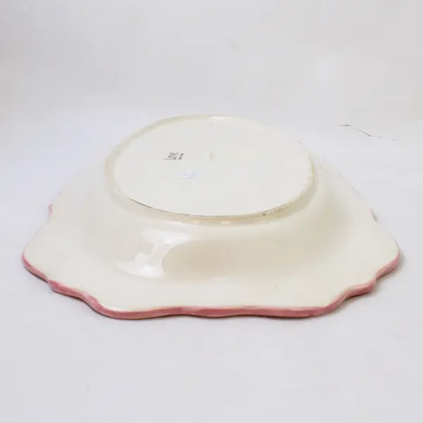 Ceramic Love Serving Tray Pink Rose White Floral 17.5x8.25in 