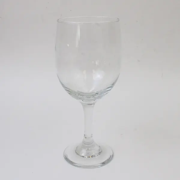 Clear Stemmed Wine Glass 7.25in Tall 3in Bowl Used Glassware