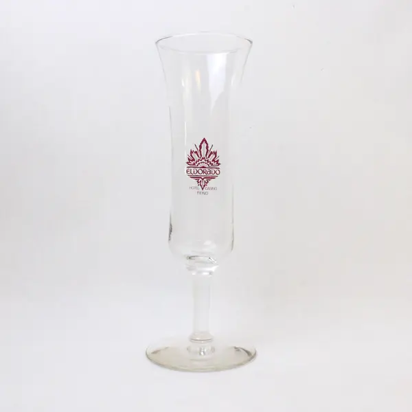 Vintage Eldorado Casino Reno Tall Champagne Advertising Glass
