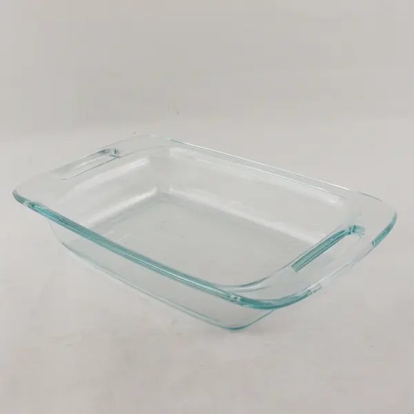 2 Quart Pyrex C-232 Aqua Tint Glass Rectangular Baking Dish