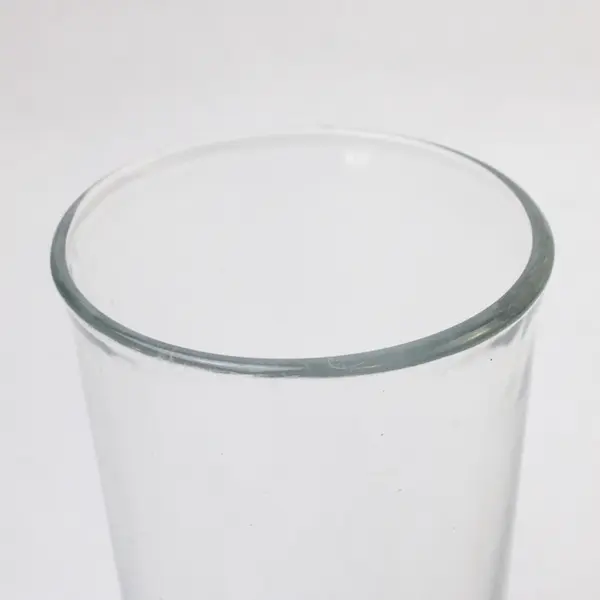 Clear Glass Highball Tumbler Tapered Faceted Hexagonal Base 5" Used