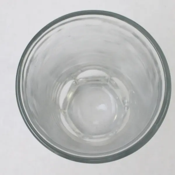 Clear Glass Highball Tumbler Tapered Faceted Hexagonal Base 5" Used