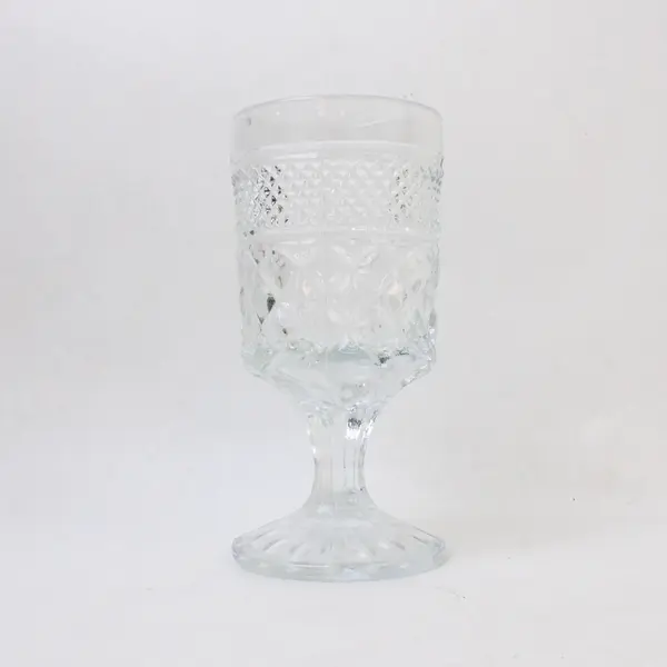 Vintage 1970s Anchor Hocking Wexford Diamond Point Claret Wine Glass 5.5"