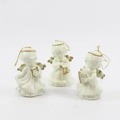 Lot of 3 Porcelain Angel Ornaments New Christmas Tree Holiday Decor