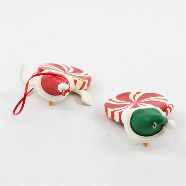 Peppermint Candy Snowman Our First Christmas Ornament 5x6 Needs Repair