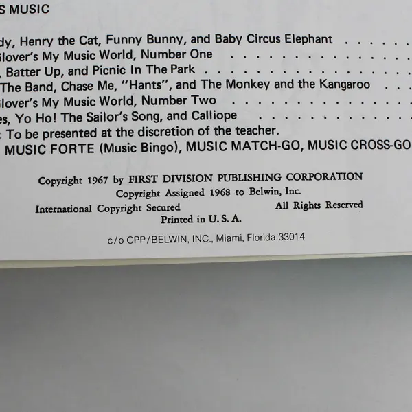 Piano Student David Carr Glover Louise Garrow Music Book Primer Level 1968 PB