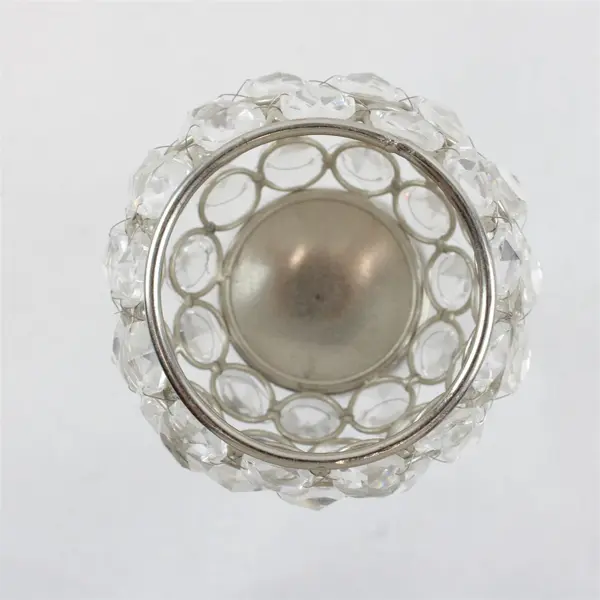 Set of 2 Vintage Silver-Tone Acrylic Crystal Votive Tea Light Candle Holders