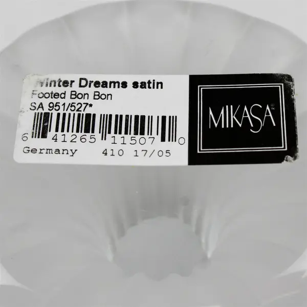 Mikasa Winter Dreams S2103 Footed Bon Bon Glass Dish 8.75” Made in Germany