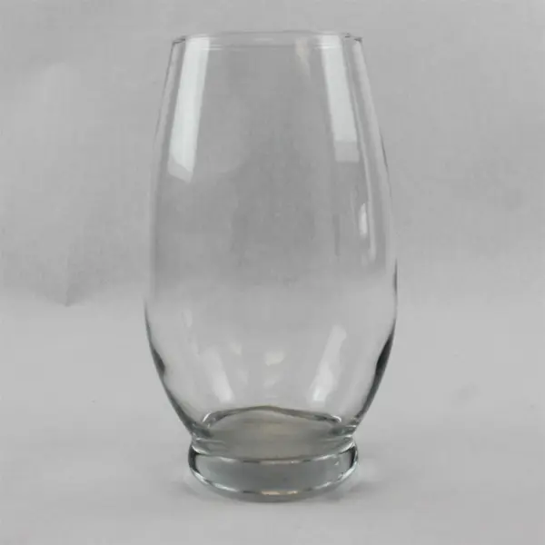 Clear Glass Hurricane Vase Tear Drop Shape Heavy Base 9in