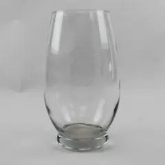 Clear Glass Hurricane Vase Tear Drop Shape Heavy Base 9in