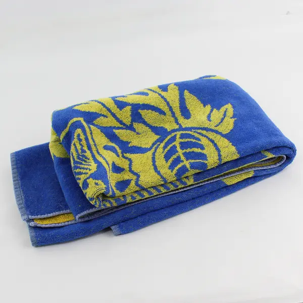Telerie Milano Jr Blue/Yellow "Porto Roca" Crest Cotton Beach Towel 30.5" x 55"