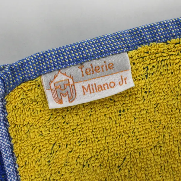 Telerie Milano Jr Blue/Yellow "Porto Roca" Crest Cotton Beach Towel 30.5" x 55"