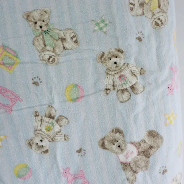 Unbranded Blue & Yellow W/ Teddy Bear Pattern Crib Throw Blanket 42" x 41"