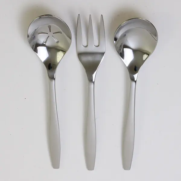 3-Piece Serving Set Nambe Flatware Aidan Pattern 2 Spoons 1 Fork New