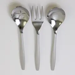 3-Piece Serving Set Nambe Flatware Aidan Pattern 2 Spoons 1 Fork New