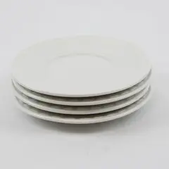 Lot Of 4 Totally Today Brand TTO12 Pattern White Ceramic Saucers 6.5"