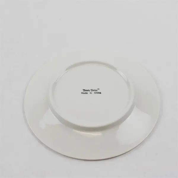 Lot Of 4 Totally Today Brand TTO12 Pattern White Ceramic Saucers 6.5"