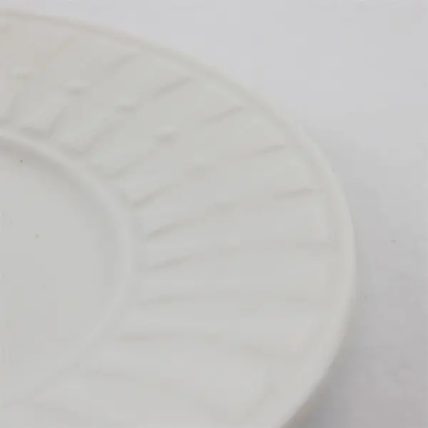 Lot Of 4 Totally Today Brand TTO12 Pattern White Ceramic Saucers 6.5"