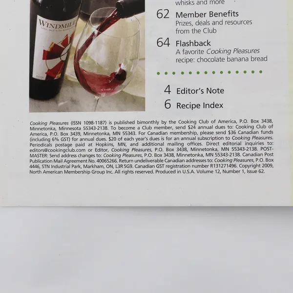Cooking Pleasures Magazine February/March 2009 From Cooking Club of America