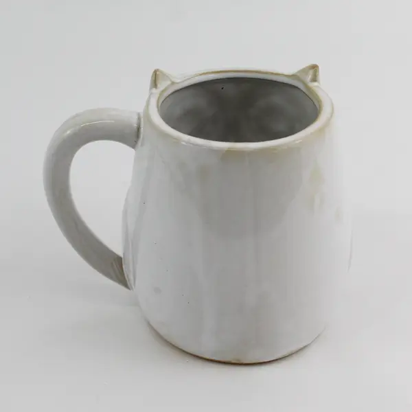 Retro White Ceramic Owl Coffee Mug