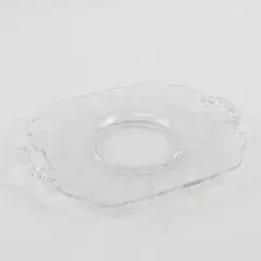 Cambridge Glass Co Rose Point Clear Pattern Rectangle Handled Plate 8.25" Long
