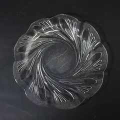 Vintage KIG Swirl Design Clear Glass Plate 10"