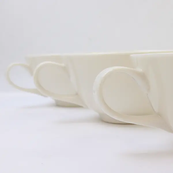 Lot Of 3 Syracuse China Brand Serene Pattern Matching White Ceramic Cups 2" Tall