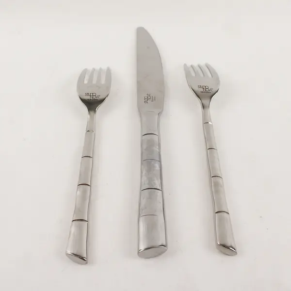 Lot of 3 Studio Nova Stainless Flatware 2 Salad Forks & Dinner Knife